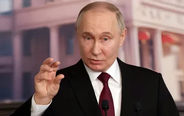 Vladimir Putin delivers a statement on ending the war in Ukraine that Kyiv calls cynical lies