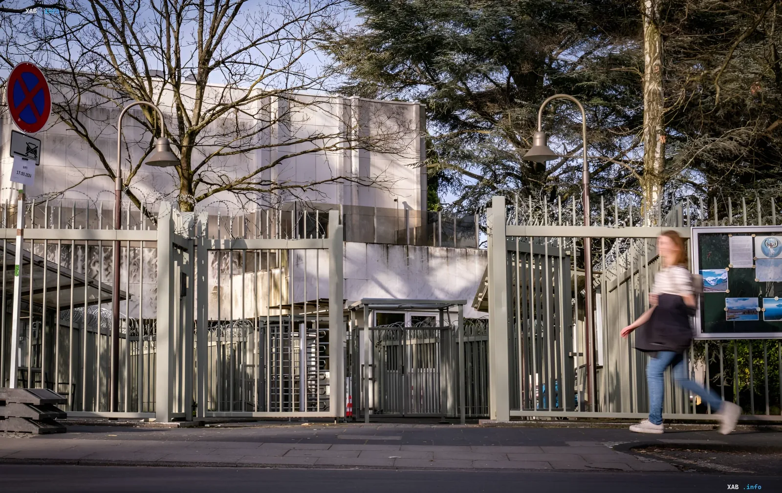 Russian consulate building in Bonn with high fence and barbed wire, where up to 20 SVR, FSB and GRU agents may have worked under diplomatic cover, per Bild