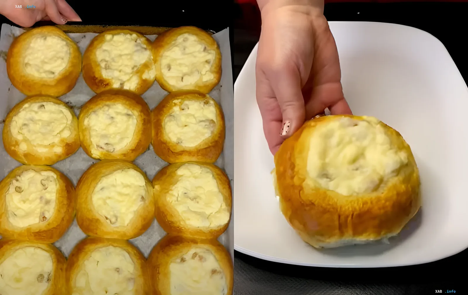 Мягкие ватрушки с кисломолочным сыром и изюмом на противне и в руке — домашняя выпечка по пошаговому рецепту на 12 булочек