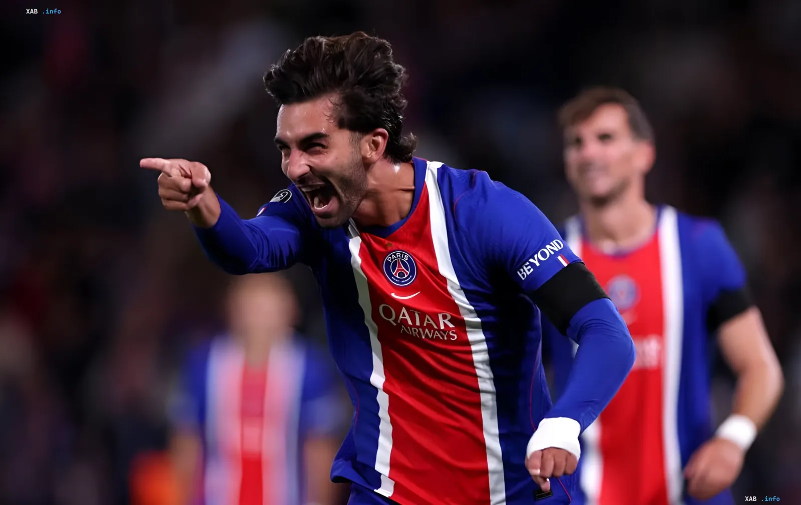 PSG-Spieler feiert ein Tor im Champions-League-Spiel gegen Slovan, das 6:1 endete