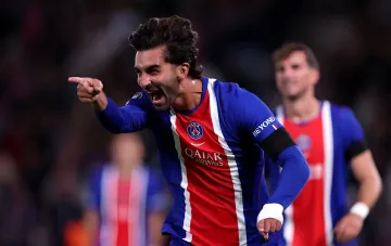 PSG-Spieler feiert ein Tor im Champions-League-Spiel gegen Slovan, das 6:1 endete