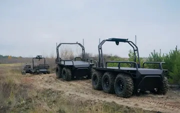 Ratel Robotics combat robots undergoing field tests prior to the acquisition by Swarmer