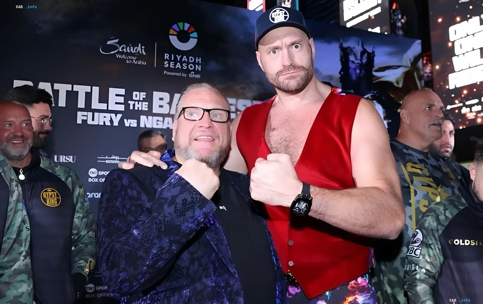 Tyson Fury at a promotional event ahead of a major boxing match