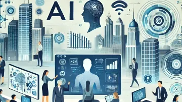Illustration of artificial intelligence integration in public administration and digital government services