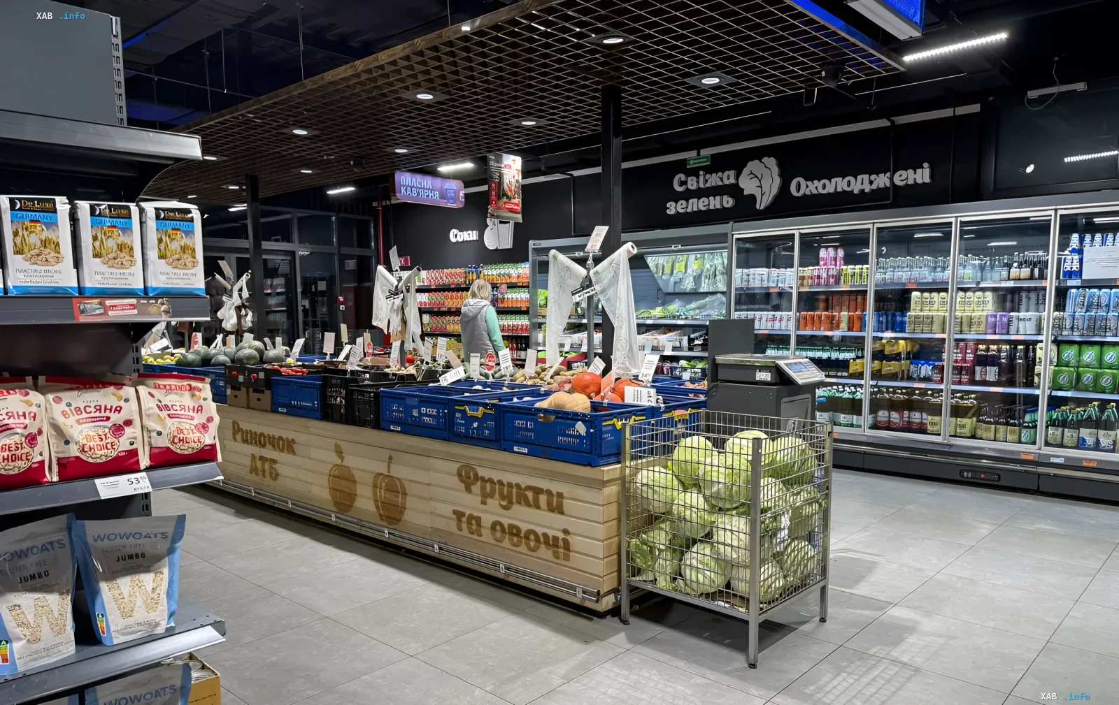 Прилавки с фруктами, овощами и молочными продуктами в украинском супермаркете АТБ — цены на продукты 14 сентября