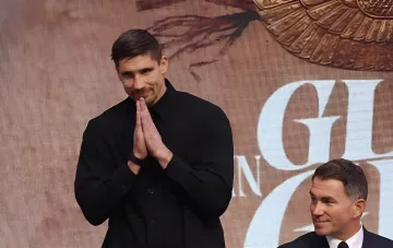 Verhoven at the press event ahead of his boxing return and IBF title fight