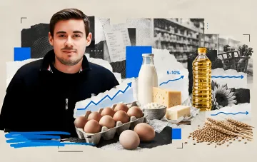 Economist with an infographic showing rising prices for eggs, dairy products, and vegetable oil in Ukraine