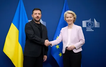 Зеленский и фон дер Ляйен на встрече по созданию общей системы ПВО Украины и ЕС