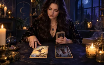 Tarot reader laying out cards for the September 16 2026 horoscope: advice to let go of the past or take a risk