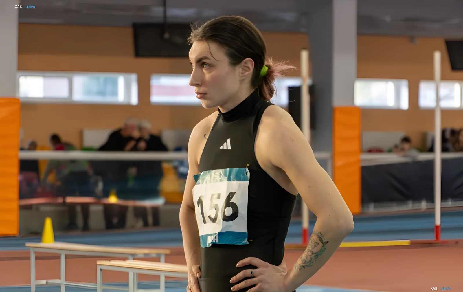 Ukrainische Leichtathletin Iryna Budzinska beim Start des Athlos-Turniers in London