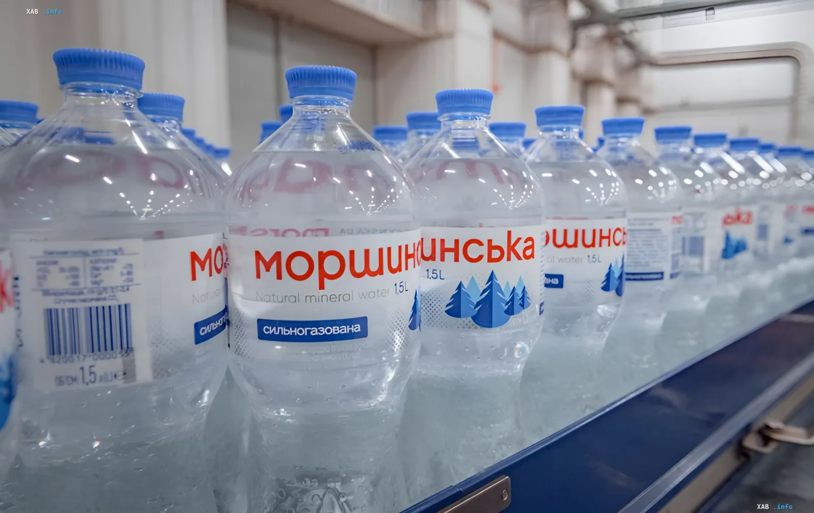 Бутылки минеральной воды «Моршинська» на производственной линии — актив IDS Ukraine, управление которым может перейти к юридическому бюро «Приоритас»