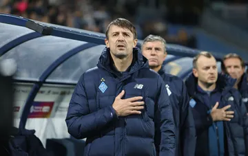 Former Dynamo Kyiv coach on the bench in club kit — named in NABU extortion case