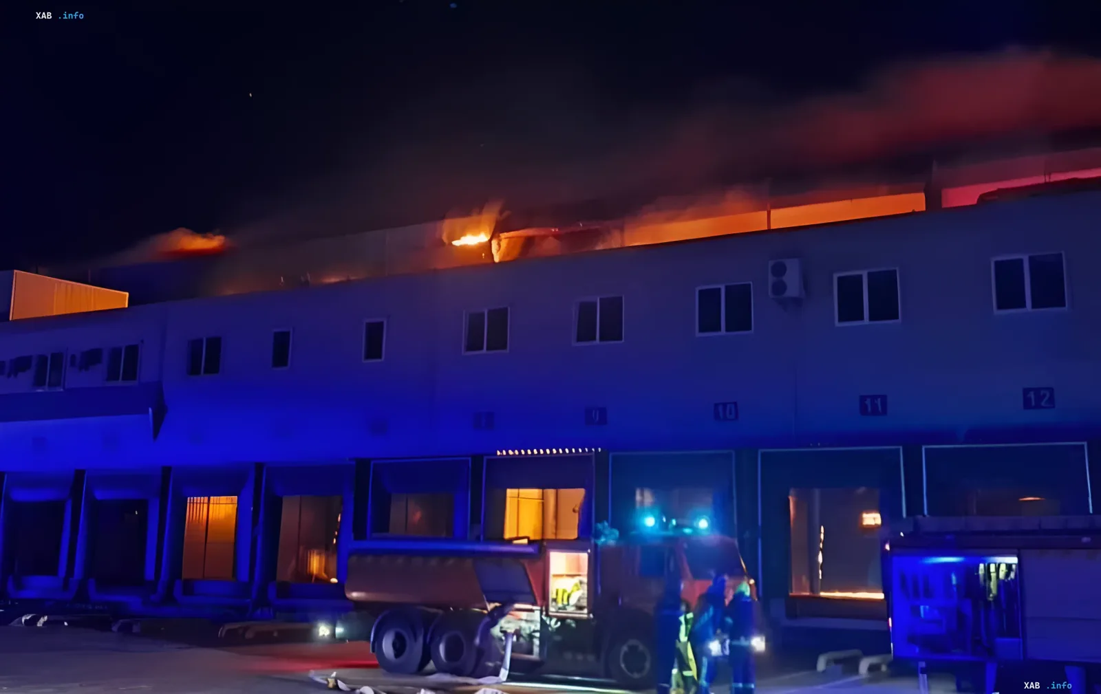 Нічний пожежа на розподільному центрі «Сільпо» в Одесі після удару: полум'я над дахом складу та пожежники на місці