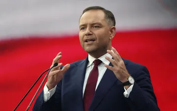 Nawrocki delivers a speech on the creation of a permanent US military base in Poland under the Fort Trump project