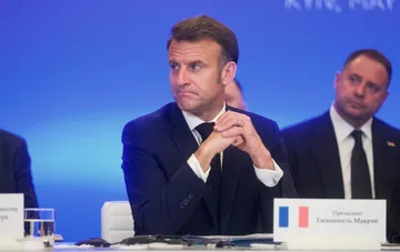 French President Emmanuel Macron at talks on nuclear deterrence and Latvia's accession to the French initiative