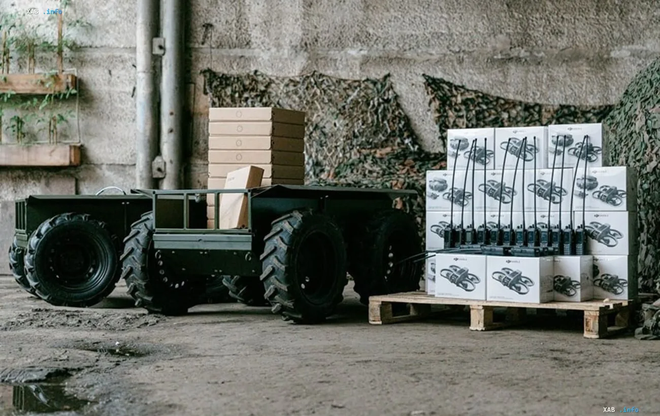 Robotic combat vehicle and a batch of drones donated to Azov Brigade by Metinvest