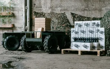 Robotic combat vehicle and a batch of drones donated to Azov Brigade by Metinvest