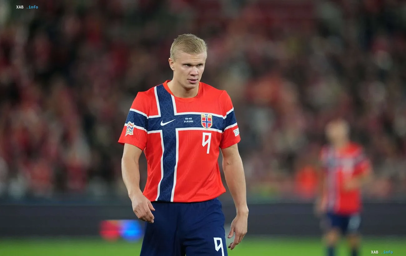 Erling Haaland im Trikot der norwegischen Nationalmannschaft beim UEFA Nations League Spiel gegen Deutschland