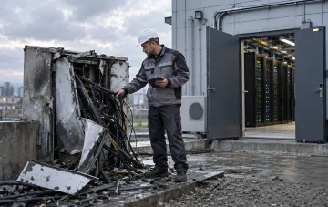 Beschädigtes Datagroup-Rechenzentrum nach Beschuss