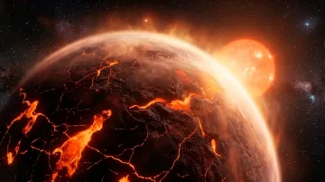 Glühender Exoplanet HD 3167 b im Weltraum