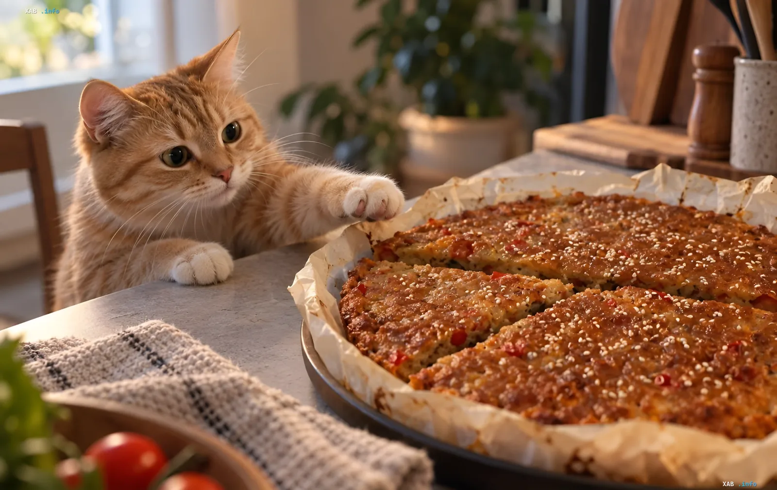Gusskuchen mit Hackfleisch und Mozzarella