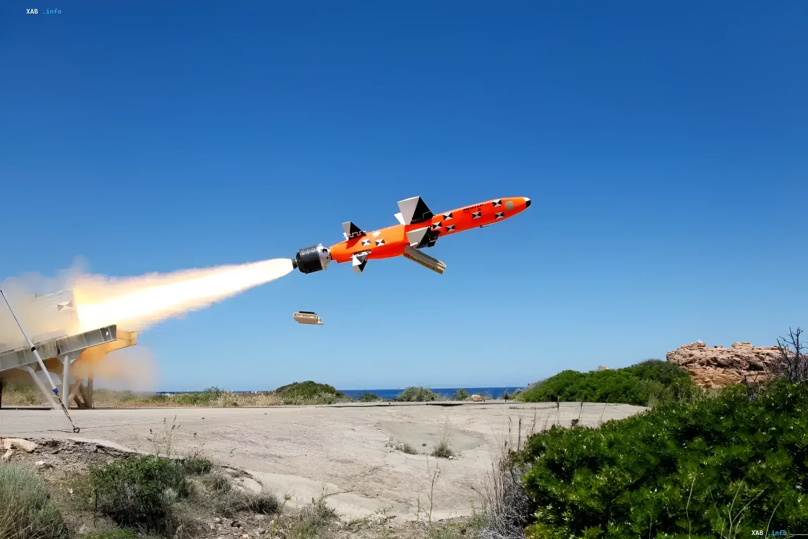 Test launch of the Teseo MK2/E anti-ship missile by the Italian Navy