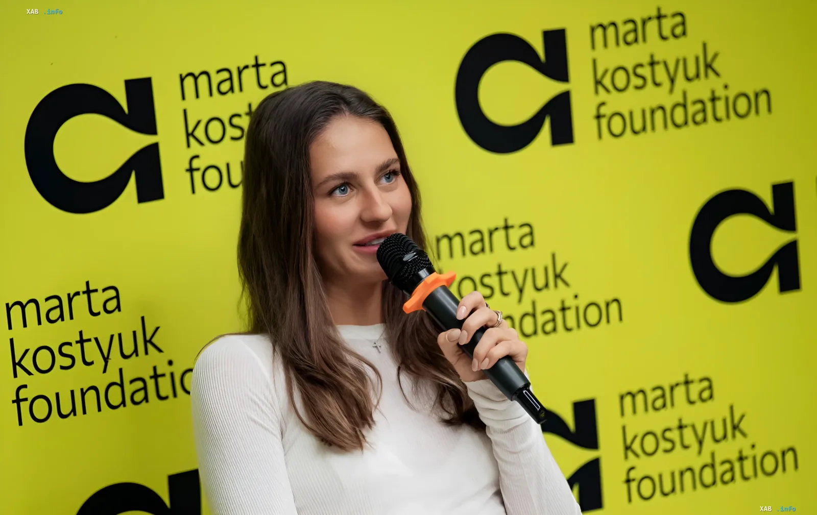 Украинская теннисистка Марта Костюк на встрече с медиа