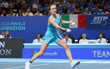 Elina Svitolina on court during the Billie Jean King Cup final