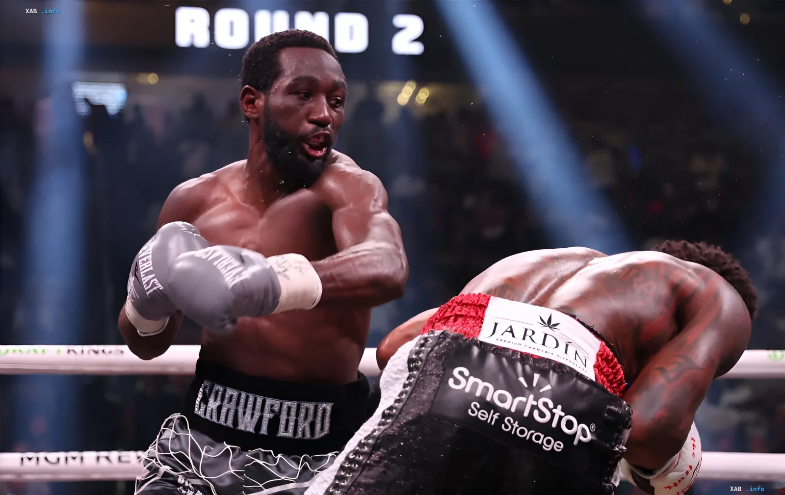 Terence Crawford inside the ring during his historic bout