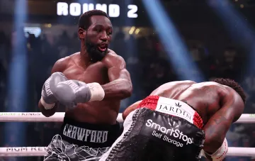 Terence Crawford inside the ring during his historic bout