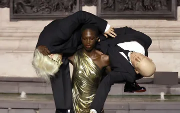 Models at the Matières Fécales fashion show in Paris