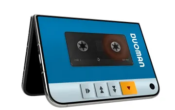 Ностальгическое приложение Duo-Man в виде кассетного плеера Walkman на складном iPhone Duo