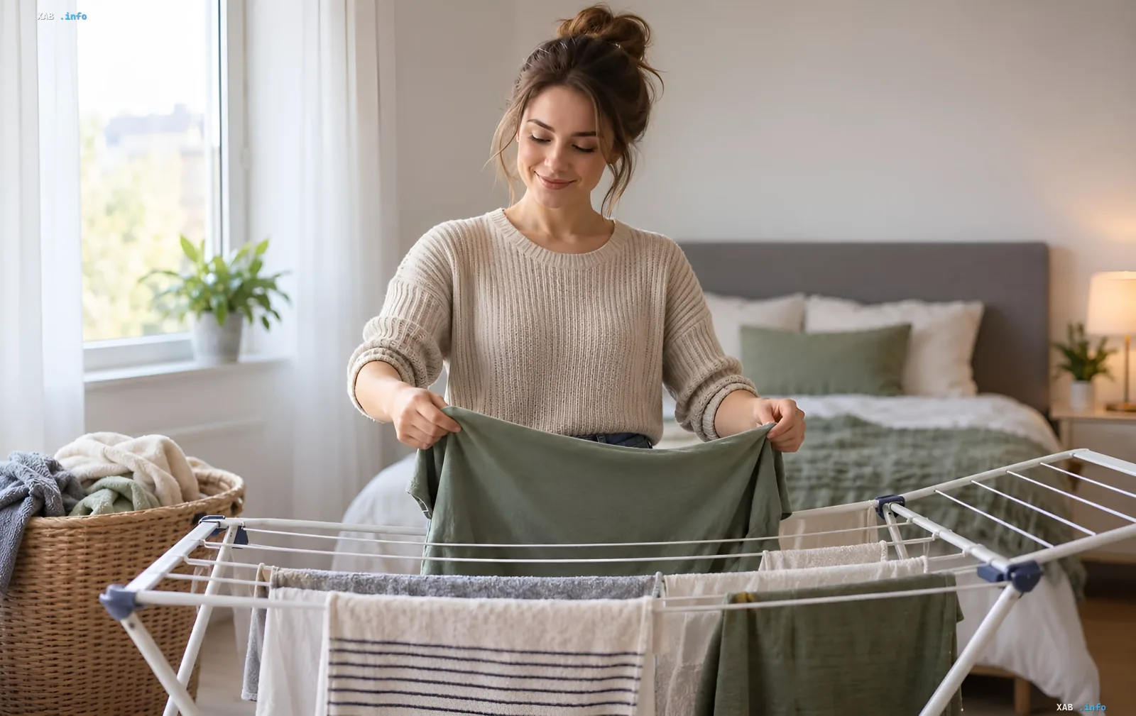 Drying laundry in an apartment during cold weather