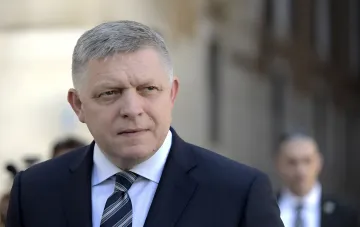 Slovak Prime Minister Robert Fico at a government meeting
