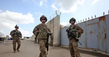US military leaving a base in Iraq
