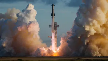 Испытательный запуск космического корабля Starship компании SpaceX