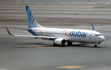 Самолет авиакомпании Flydubai в полете