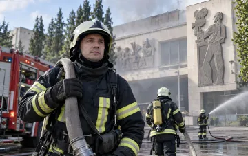 Территория киностудии имени Довженко в Киеве после инцидента