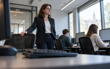 NMT-Prüfung im Ausland in einem Computerraum