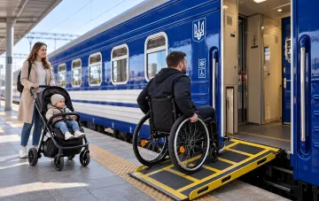 Вагон Укрзализныцы с пандусом для безбарьерной посадки пассажиров