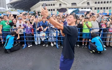 Kei Nishikori at his farewell tournament in Tokyo