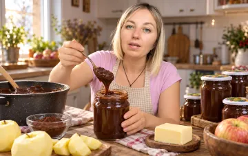 Домашняя яблочная Нутелла с какао в банке