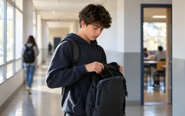 Schüler mit Smartphones während des Unterrichts in der Oblast Lwiw