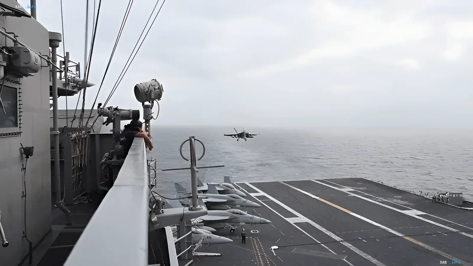 Американский атомный авианосец USS Theodore Roosevelt в открытом море