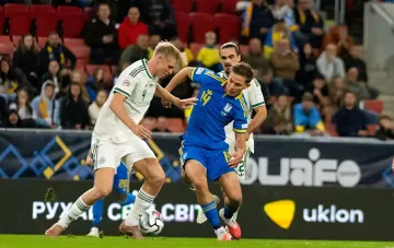 Ukrainische Fußballnationalmannschaft im Spiel gegen Nordirland