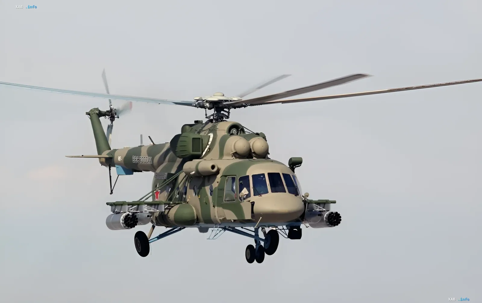 Russian Mi-8 helicopter in flight