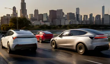 Електромобілі Tesla на заводі компанії під час перевірки