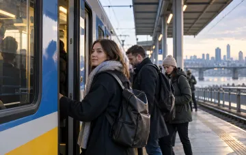 Поезд Kyiv City Express на станции в Киеве