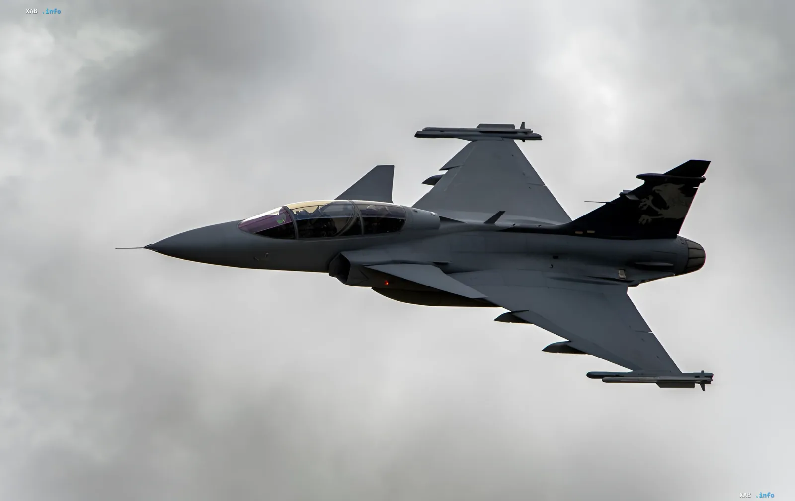 Шведский истребитель JAS 39 Gripen в полете