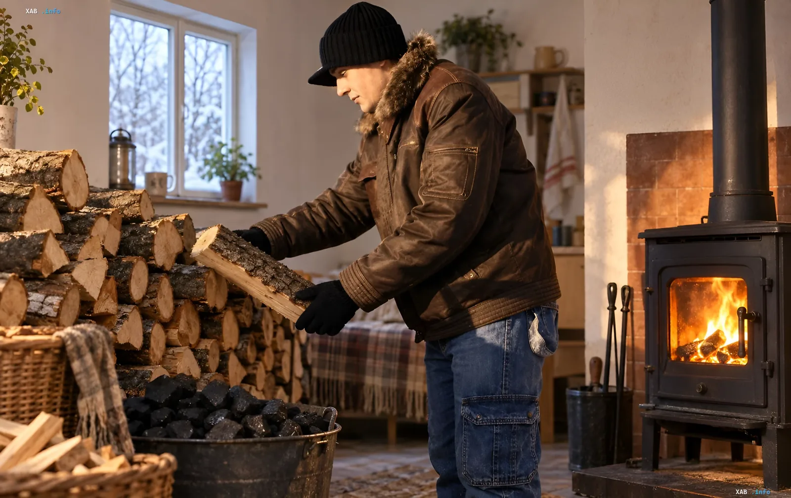 Brennholz und Kohle für die Ofenheizung in ukrainischen Haushalten